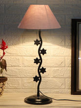 Grey Cotton Zig Zag Star Table Lamp with Iron Base (AE06)